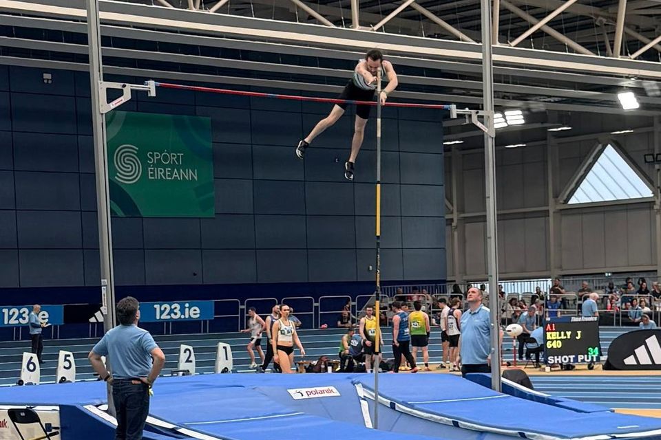 Shane Power of St. Joseph's AC took silver in the National Senior Indoor Championships Polevault.